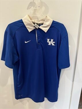 Nike Blue Polo with White Collar